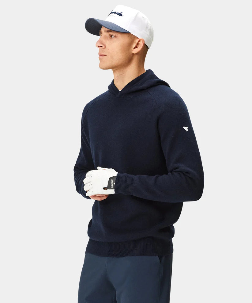 MACADE Men’s Tech Knit Golf Hoodie – Cotton Cashmere Blend – Navy