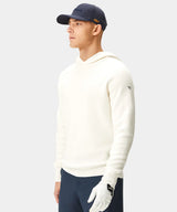 MACADE Men’s Tech Knit Golf Hoodie – Cotton Cashmere Blend – White