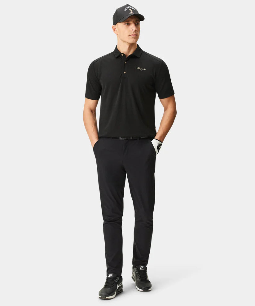 MACADE Men's Lightweight Golf Trousers – Technical Stretch Tapered Fit - Black - Full Length