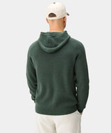MACADE Men’s Tech Knit Golf Hoodie – Cotton Cashmere Blend – Pine Green