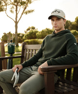MACADE Men’s Tech Knit Golf Hoodie – Cotton Cashmere Blend – Pine Green