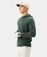 MACADE Men’s Tech Knit Golf Hoodie – Cotton Cashmere Blend – Pine Green