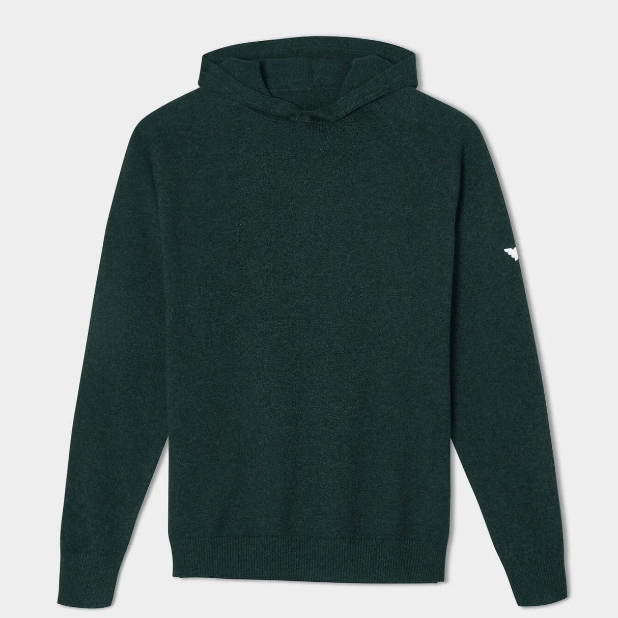 MACADE Men’s Tech Knit Golf Hoodie – Cotton Cashmere Blend – Pine Green