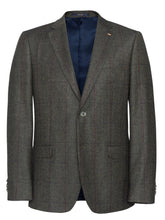 Load image into Gallery viewer, MAGEE Donegal Tweed Jacket - Mens Clady - Green With Navy &amp; Plum Overcheck
