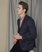 Load image into Gallery viewer, MAGEE Donegal Tweed Jacket - Mens Clady - Navy With Subtle Overcheck

