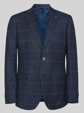 Load image into Gallery viewer, MAGEE Donegal Tweed Jacket - Mens Clady - Navy With Subtle Overcheck
