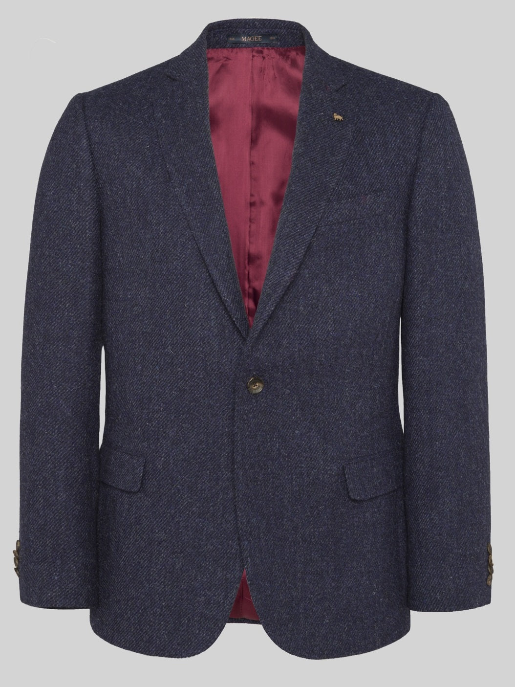 MAGEE Handwoven Donegal Tweed Jacket - Mens Liffey -  Blue Twill