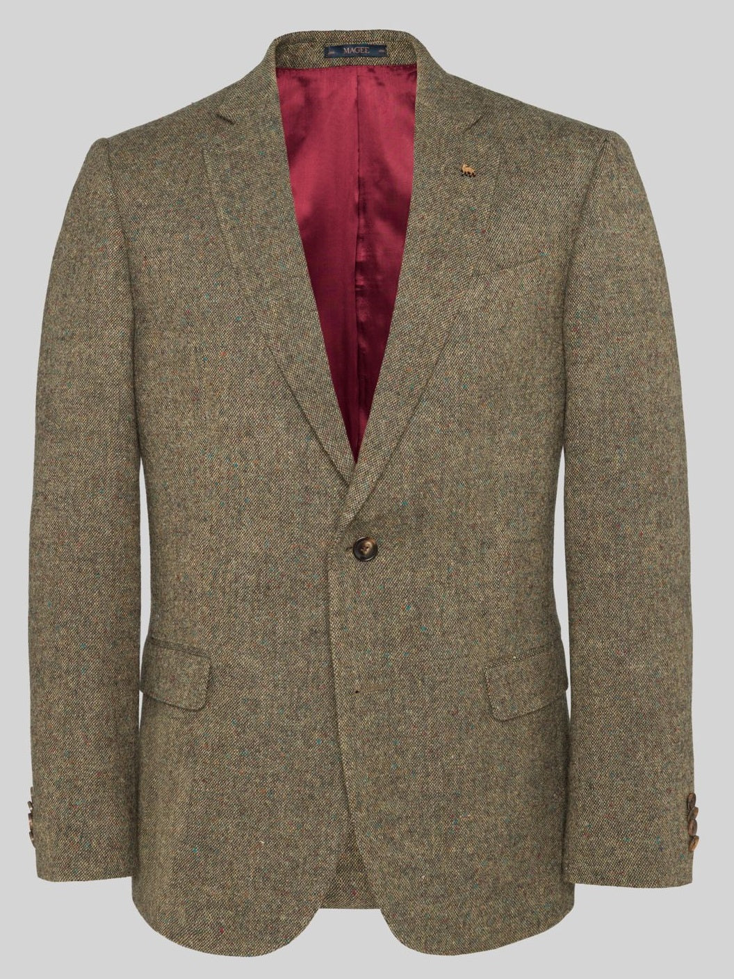 MAGEE Handwoven Donegal Tweed Jacket - Mens Liffey - Green Salt & Pepper