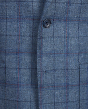 Load image into Gallery viewer, MAGEE Midweight Tweed Jacket - Mens Finn Patch Pocket - Blue with Navy, Tangerine &amp; Raspberry Check
