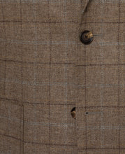 Load image into Gallery viewer, MAGEE Midweight Tweed Jacket - Mens Finn Patch Pocket - Oatmeal with Brown, Rust &amp; Fawn Check
