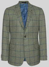 Load image into Gallery viewer, 40% OFF - MAGEE Midweight Tweed Jacket - Mens Liffey - Green With Blue Windowpane Check - Size: 42 REG
