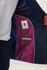 40% OFF - MARC DARCY Bromley Blazer - Mens Slim Fit - Navy Check - Size: UK 38 & 40 Regular