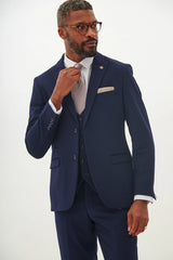 40% OFF - MARC DARCY Bromley Blazer - Mens Slim Fit - Navy Check - Size: UK 38 & 40 Regular