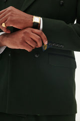 40% OFF - MARC DARCY Bromley Double Breasted Blazer - Mens Slim Fit - Olive Green Check - Size: UK 40 Regular