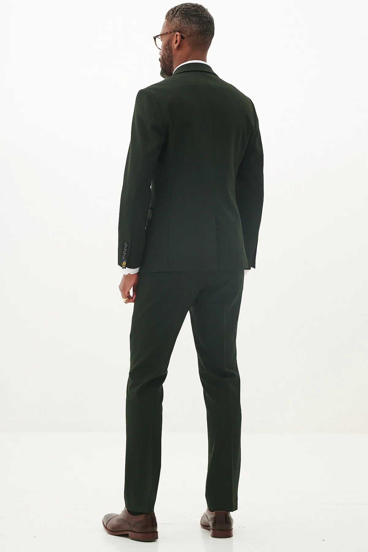 40% OFF - MARC DARCY Bromley Double Breasted Blazer - Mens Slim Fit - Olive Green Check - Size: UK 40 Regular