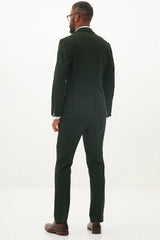 40% OFF - MARC DARCY Bromley Double Breasted Blazer - Mens Slim Fit - Olive Green Check - Size: UK 40 Regular