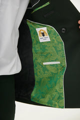 40% OFF - MARC DARCY Bromley Double Breasted Blazer - Mens Slim Fit - Olive Green Check - Size: UK 40 Regular