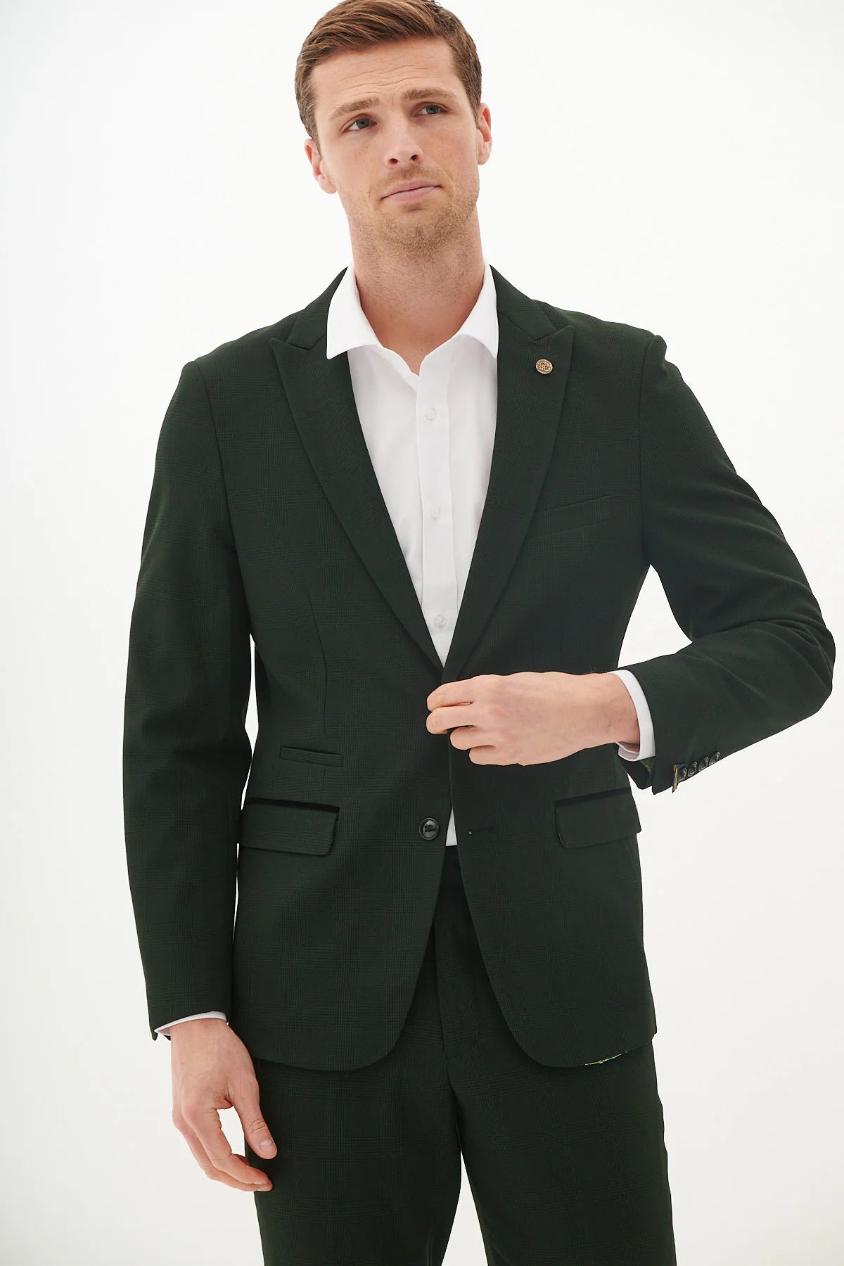 40% OFF - MARC DARCY Bromley Blazer - Mens Slim Fit - Olive Green Check - Sizes: 38 & 40 Regular