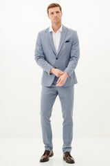 40% OFF - MARC DARCY Bromley Blazer - Mens Slim Fit - Sky Blue Check - Size: UK 36 & 38 Regular