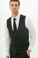 40% OFF - MARC DARCY Bromley Single Breasted Waistcoat - Olive Green Check