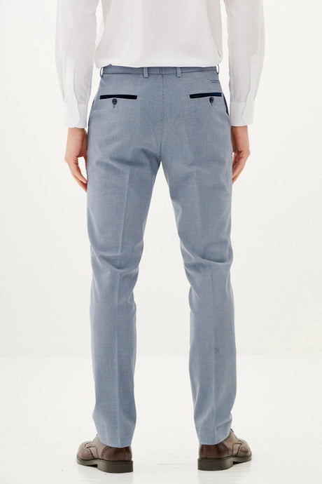 50% OFF - MARC DARCY Bromley Tailored Trousers - Sky Blue Check - Sizes: UK 30 & 32 Regular