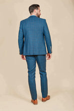 Load image into Gallery viewer, MARC DARCY Dion Tweed Blazer - Mens Slim Fit - Blue Check
