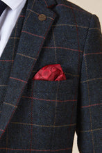 Load image into Gallery viewer, MARC DARCY Eton Tweed Blazer - Mens Slim Fit - Navy Blue Check
