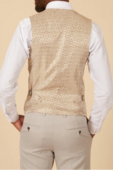 40% OFF - MARC DARCY Men's HM5 Single Breasted Waistcoat - Stone