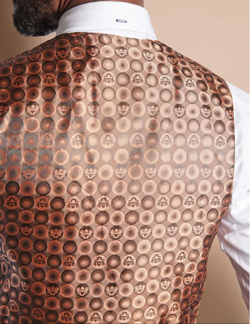 40% OFF - MARC DARCY Men's HM5 Single Breasted Waistcoat - Tan - Size: 46