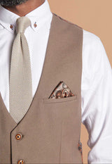 40% OFF - MARC DARCY Men's HM5 Single Breasted Waistcoat - Tan - Size: 46