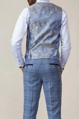 40% OFF - MARC DARCY Men's Kelvin Double Breasted Waistcoat - Stone - Size: 34 & 42