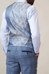 40% OFF - MARC DARCY Men's Kelvin Double Breasted Waistcoat - Stone - Size: 34 & 42