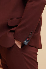 40% OFF - MARC DARCY Max Blazer - Mens Slim Fit - Wine - Size: 46