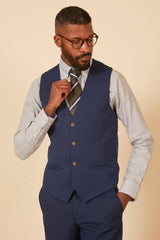 40% OFF - MARC DARCY Max Single Breasted Waistcoat - Royal Blue - Sizes: 40 & 48
