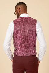 40% OFF - MARC DARCY Max Single Breasted Waistcoat - Wine - Size: UK 40