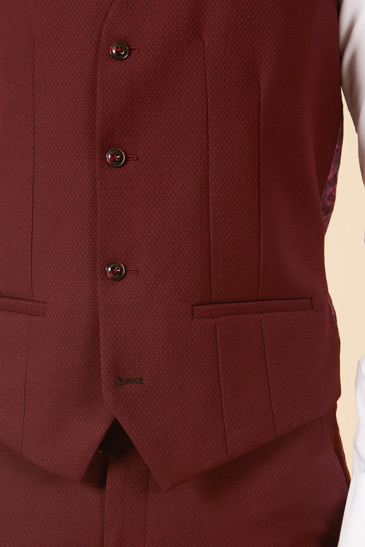 40% OFF - MARC DARCY Max Single Breasted Waistcoat - Wine - Size: UK 40