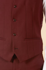 40% OFF - MARC DARCY Max Single Breasted Waistcoat - Wine - Size: UK 40