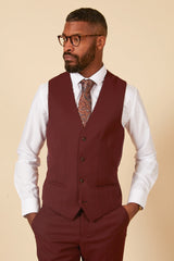 40% OFF - MARC DARCY Max Single Breasted Waistcoat - Wine - Size: UK 40