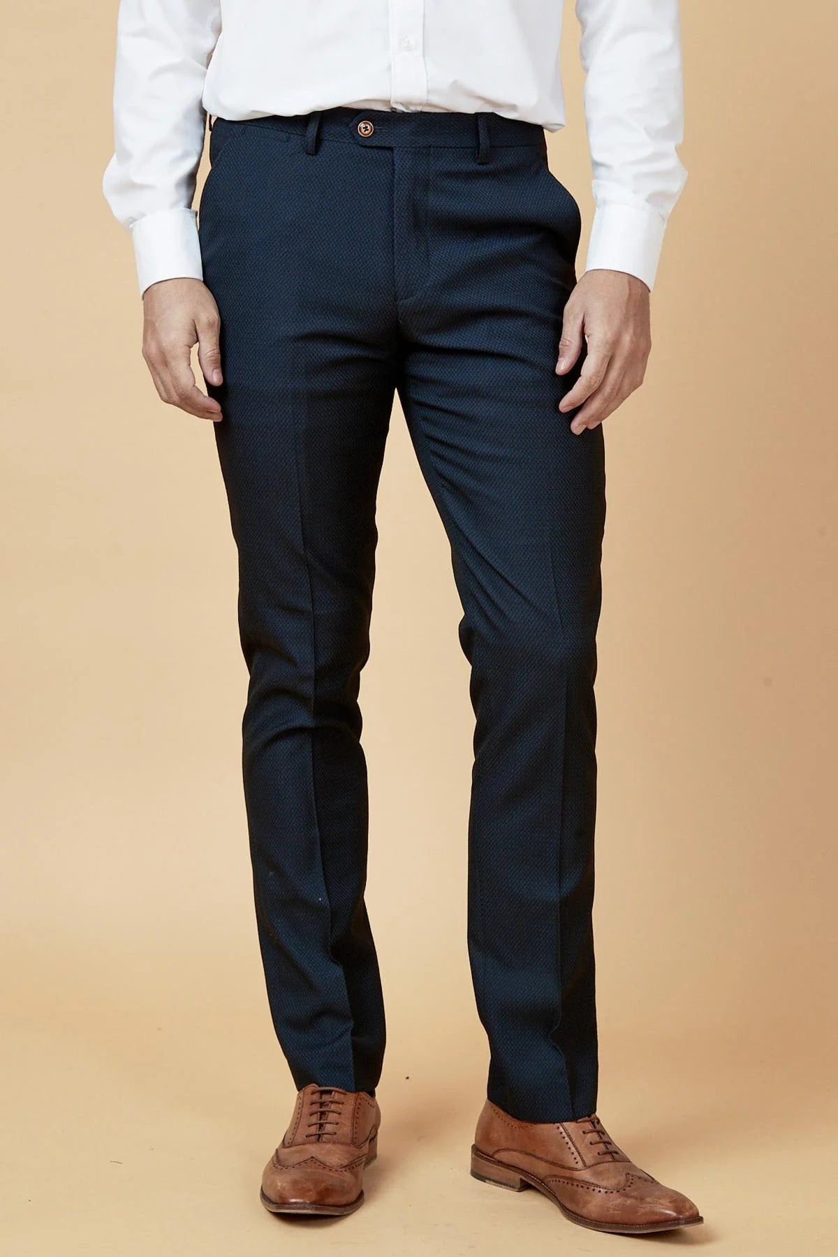 40% OFF MARC DARCY Max Tailored Trousers Navy Size: UK 32