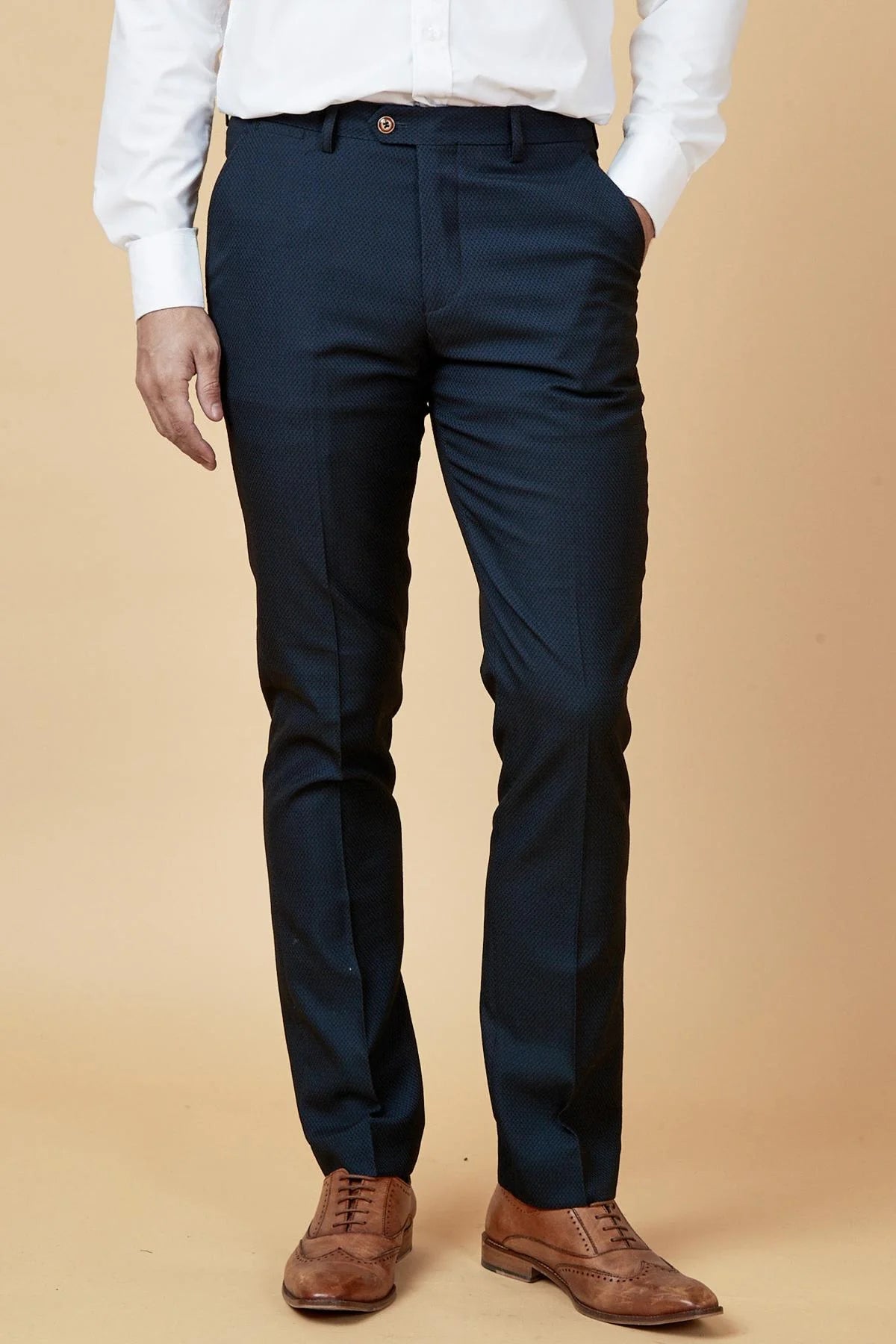 40% OFF - MARC DARCY Max Tailored Trousers - Navy - Size: UK 40 Regular