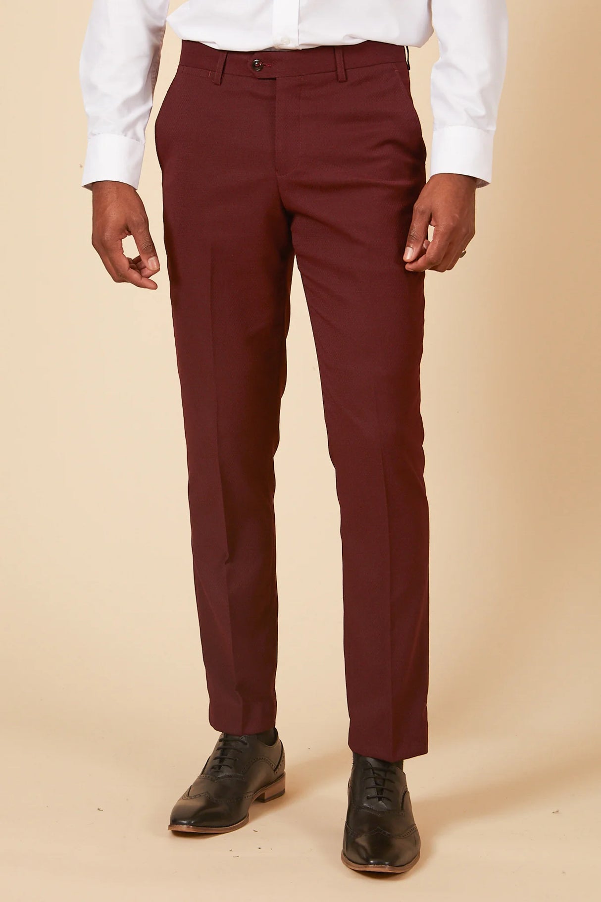 40% OFF - MARC DARCY Max Tailored Trousers - Wine - Size: UK 32 & 40 Regular