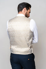 50% OFF - MARC DARCY Men's DX8 Single Breasted Waistcoat - Oak Check - Size: UK 48