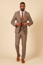 Load image into Gallery viewer, MARC DARCY Ray Blazer - Mens Slim Fit - Tan Check
