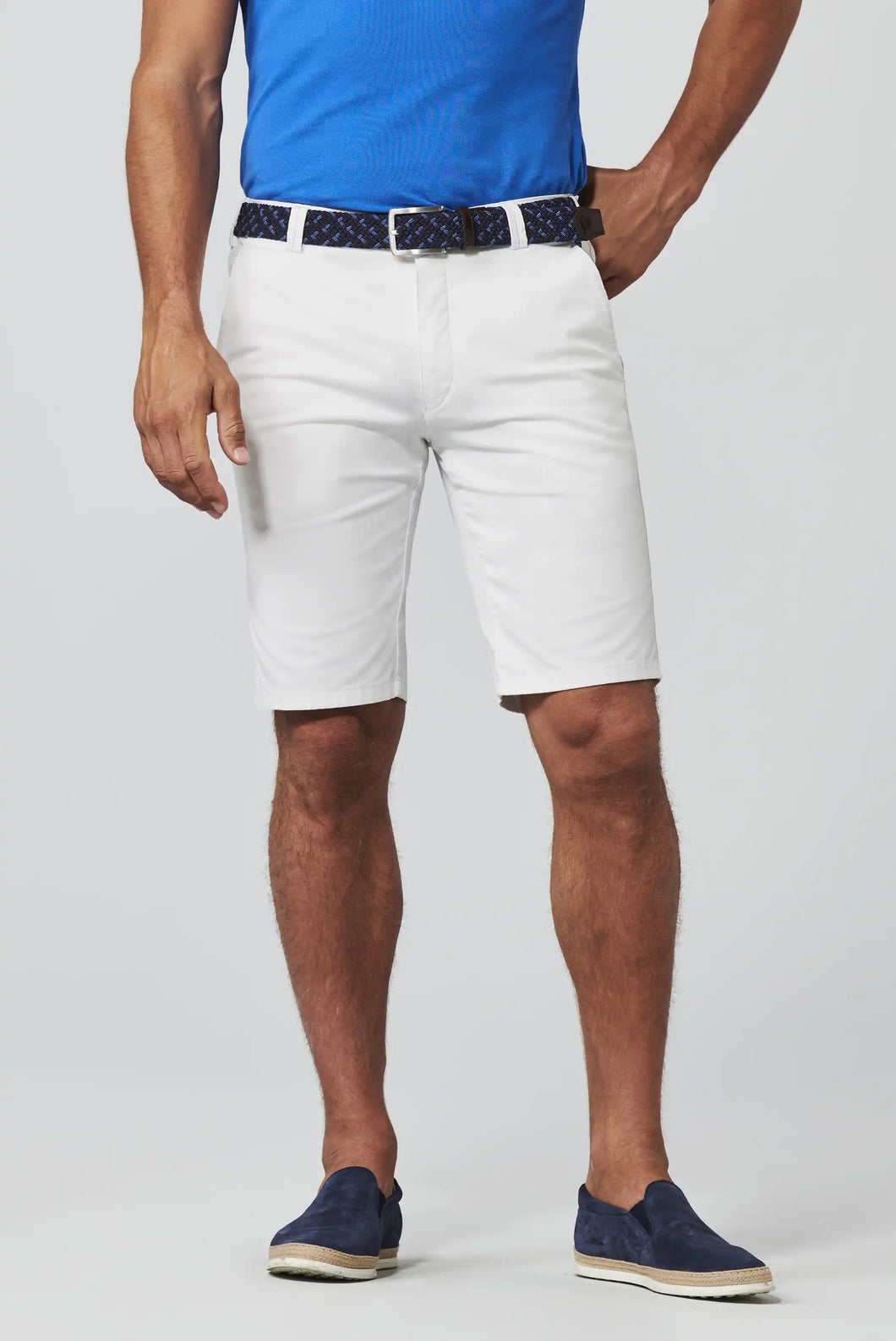 MEYER B-Palma Shorts - Men's Cotton Twill - White