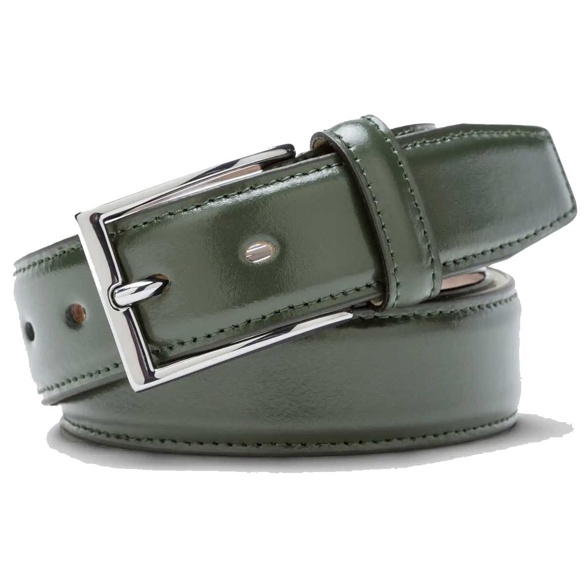 MEYER Belt - Stretch Leather - Dark Green