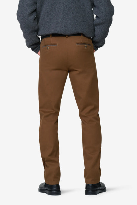 MEYER Chicago Canvas Look Chinos - 5627 Micro Structure Organic Cotton - Caramel