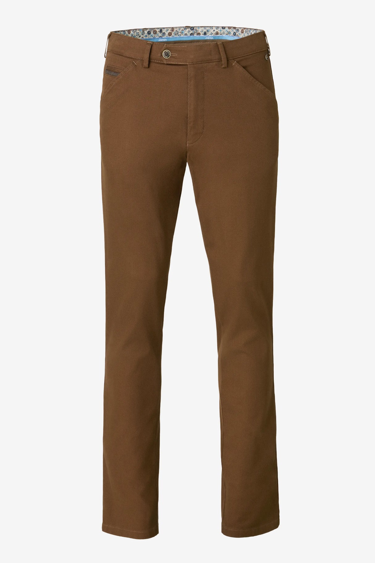 MEYER Chicago Canvas Look Chinos - 5627 Micro Structure Organic Cotton - Caramel