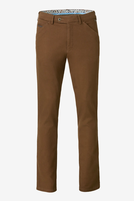 MEYER Chicago Canvas Look Chinos - 5627 Micro Structure Organic Cotton - Caramel
