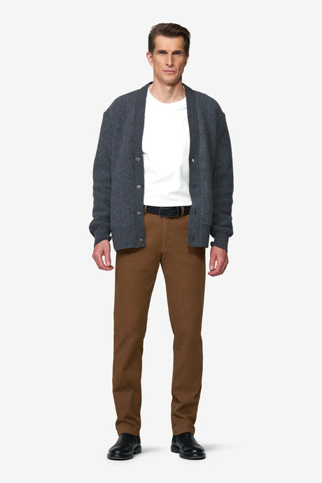 MEYER Chicago Canvas Look Chinos - 5627 Micro Structure Organic Cotton - Caramel