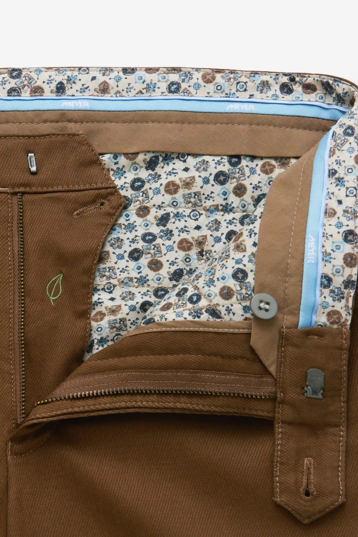 MEYER Chicago Canvas Look Chinos - 5627 Micro Structure Organic Cotton - Caramel